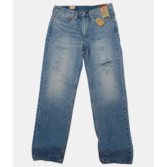 Levis 550 Jeans Mens 34x34 Blue Relaxed Fit Distressed Denim Waterless New Tags‎ - Picture 1 of 12